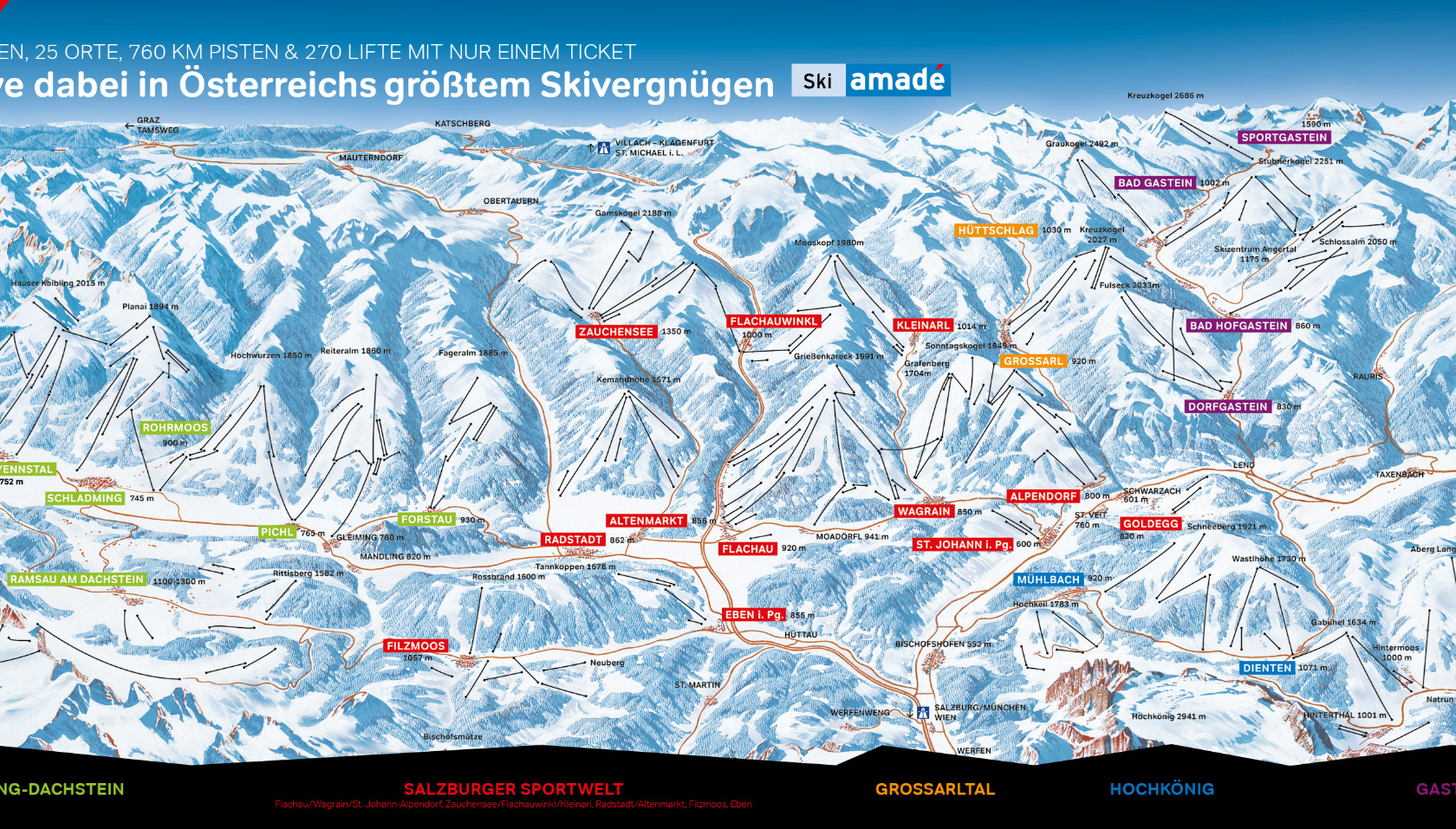 Pistekaart Ski Amadé