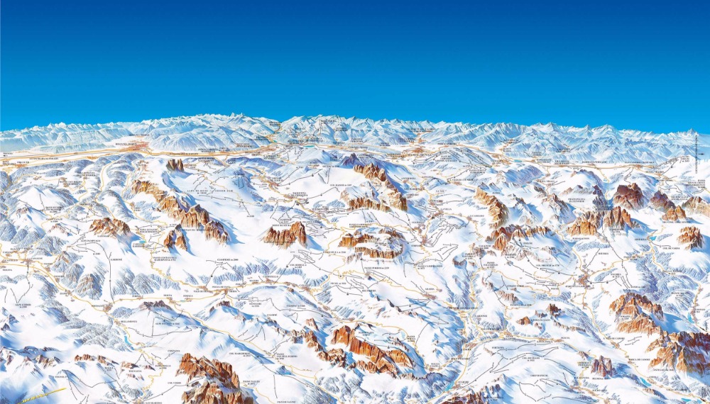 Pistekaart Dolomiti Superski