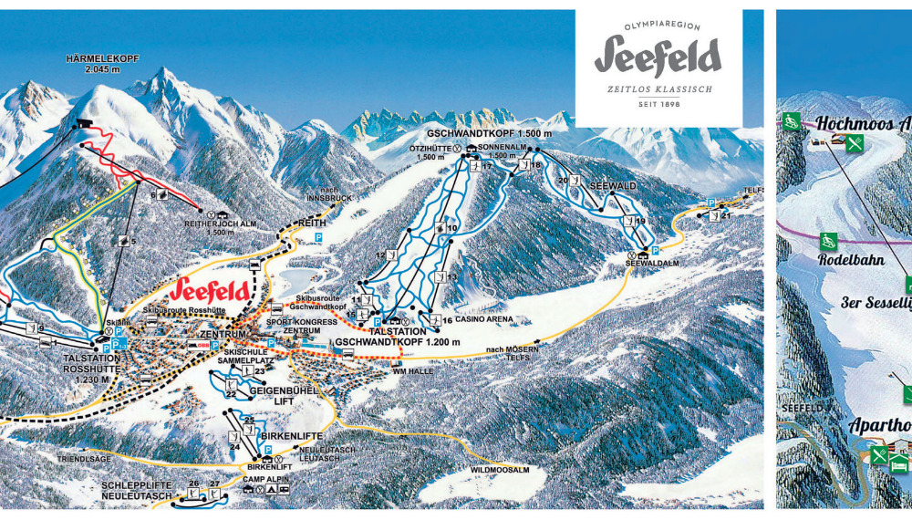 Pistekaart Olympiaregion Seefeld